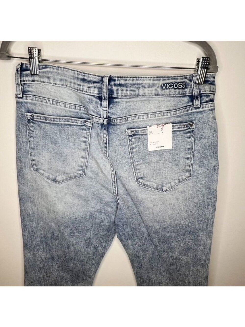 Vigoss Miley Womens Light Wash Pop Crop Jeans Size 30 High Rise NWT - Picture 2 of 10